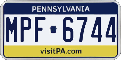PA license plate MPF6744