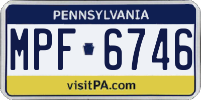 PA license plate MPF6746