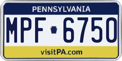 PA license plate MPF6750