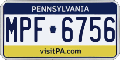 PA license plate MPF6756
