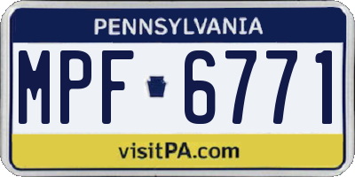 PA license plate MPF6771