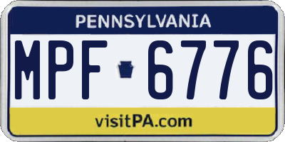 PA license plate MPF6776