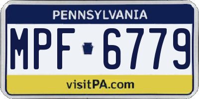 PA license plate MPF6779