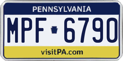 PA license plate MPF6790