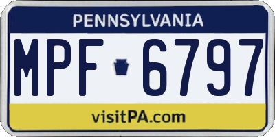 PA license plate MPF6797