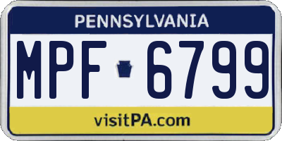 PA license plate MPF6799