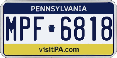 PA license plate MPF6818