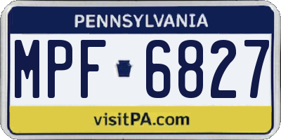 PA license plate MPF6827