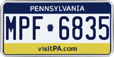 PA license plate MPF6835