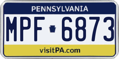 PA license plate MPF6873