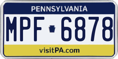 PA license plate MPF6878