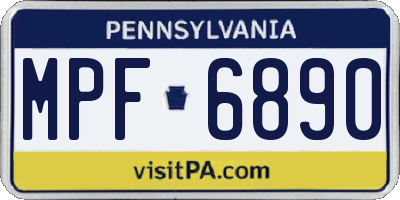 PA license plate MPF6890
