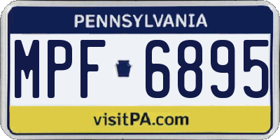PA license plate MPF6895