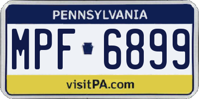PA license plate MPF6899