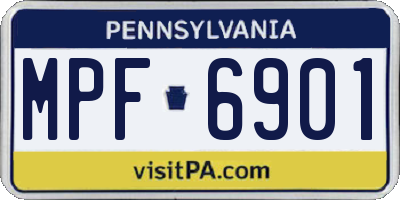 PA license plate MPF6901