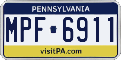 PA license plate MPF6911
