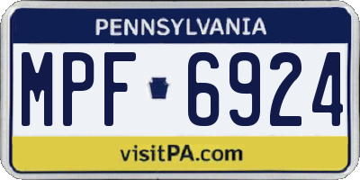 PA license plate MPF6924