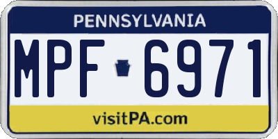 PA license plate MPF6971