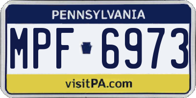 PA license plate MPF6973