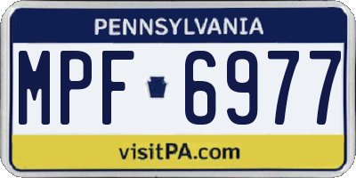 PA license plate MPF6977