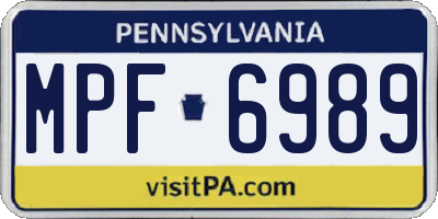 PA license plate MPF6989