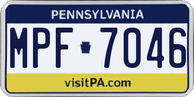 PA license plate MPF7046