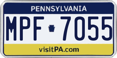 PA license plate MPF7055