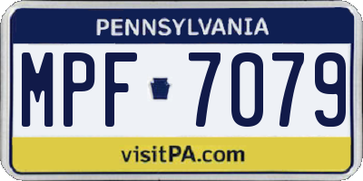 PA license plate MPF7079