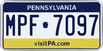 PA license plate MPF7097