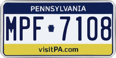 PA license plate MPF7108