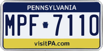 PA license plate MPF7110