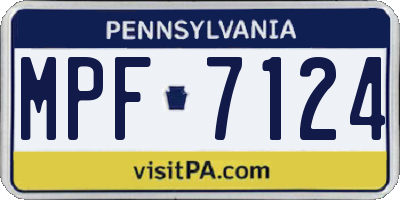 PA license plate MPF7124