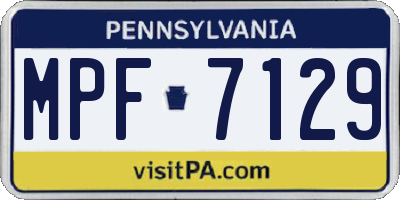 PA license plate MPF7129
