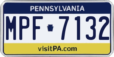 PA license plate MPF7132