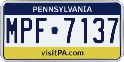 PA license plate MPF7137
