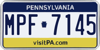 PA license plate MPF7145