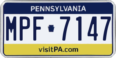 PA license plate MPF7147