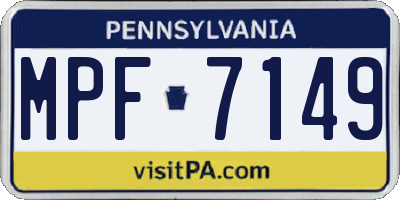 PA license plate MPF7149