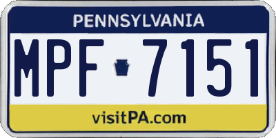PA license plate MPF7151