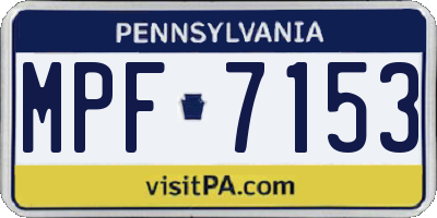 PA license plate MPF7153