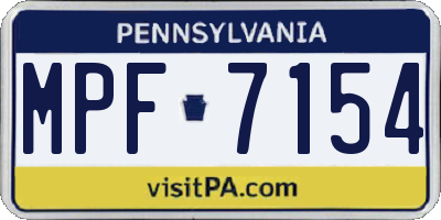 PA license plate MPF7154