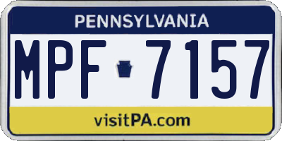PA license plate MPF7157