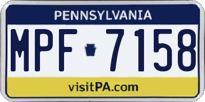 PA license plate MPF7158