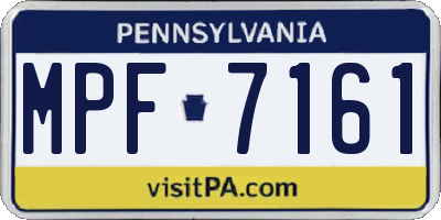 PA license plate MPF7161