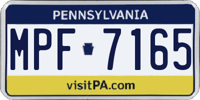 PA license plate MPF7165
