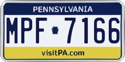 PA license plate MPF7166
