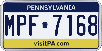PA license plate MPF7168