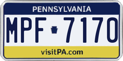 PA license plate MPF7170