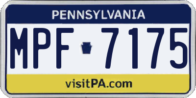 PA license plate MPF7175