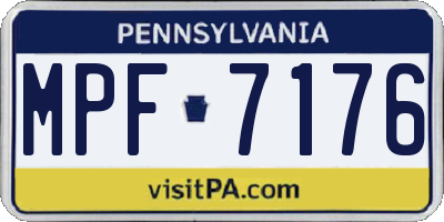 PA license plate MPF7176